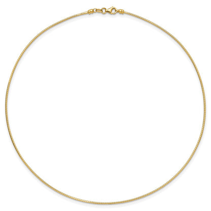 1.2mm Detachable Clasp Omega Necklace - Yellow Gold