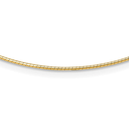 1.2mm Detachable Clasp Omega Necklace - Yellow Gold