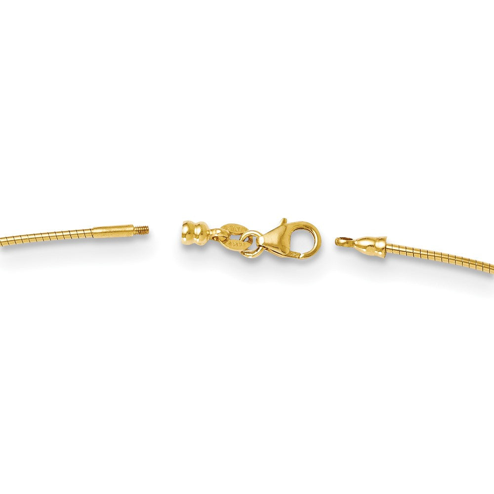 1.2mm Detachable Clasp Omega Necklace - Yellow Gold