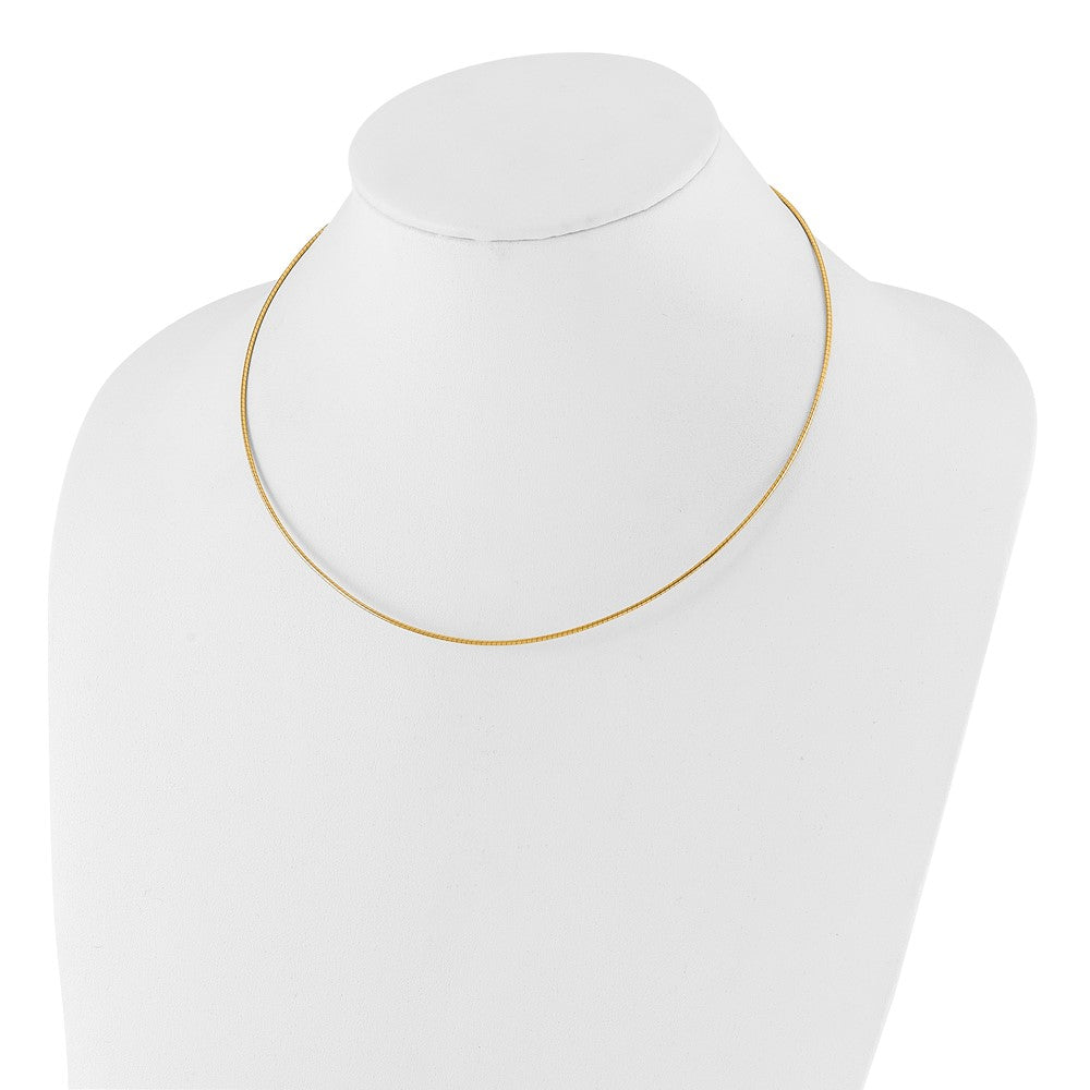 1.2mm Detachable Clasp Omega Necklace - Yellow Gold