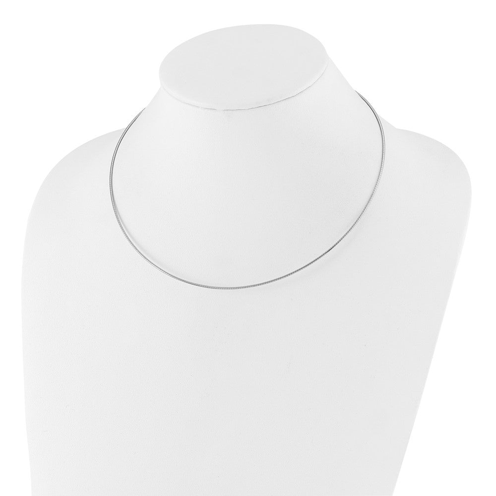 1.2mm Detachable Clasp Omega Necklace 18" - White Gold