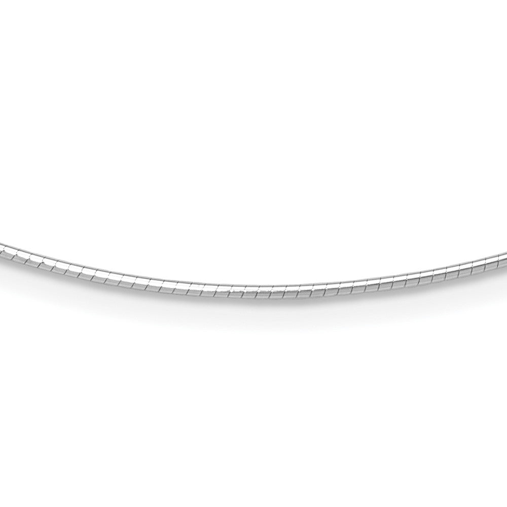1.2mm Detachable Clasp Omega Necklace 18" - White Gold