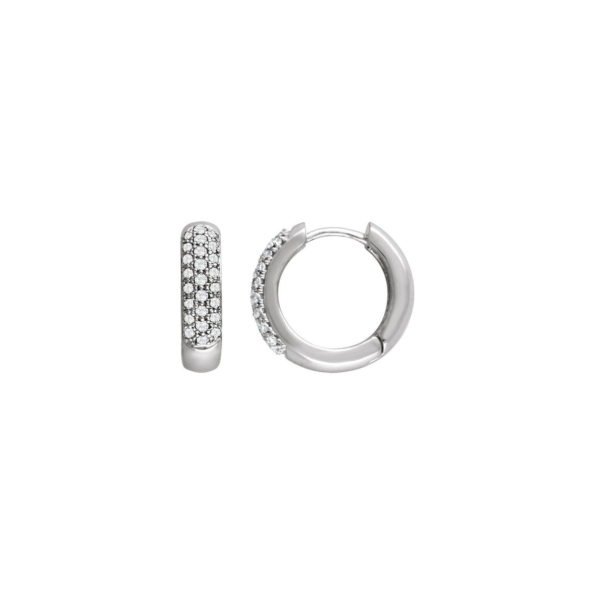 Natural Diamond Pavé-Style Hoop Earrings