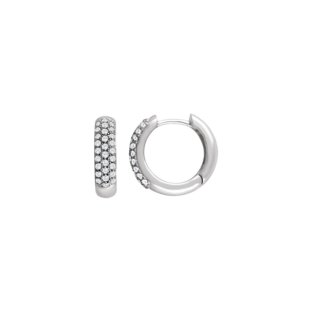 Natural Diamond Pavé-Style Hoop Earrings