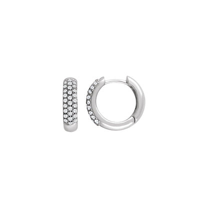 Natural Diamond Pavé-Style Hoop Earrings