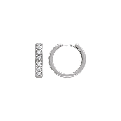 Natural Diamond Accented Hoop Earrings