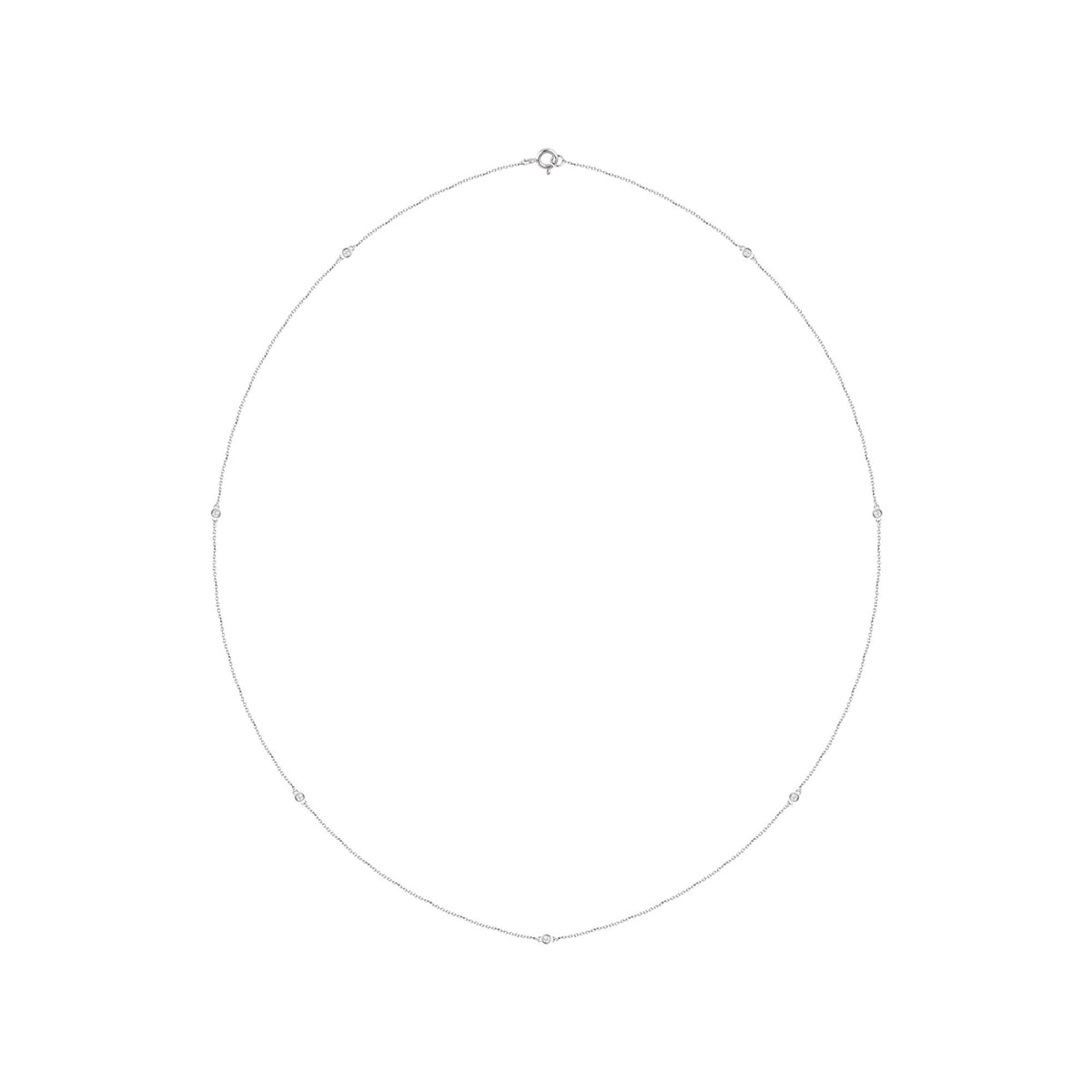 Natural Diamond Bezel-Set Station Necklace
