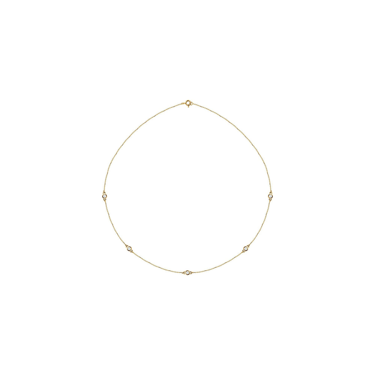 Natural Diamond Bezel-Set Station Necklace