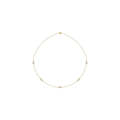 Natural Diamond Bezel-Set Station Necklace