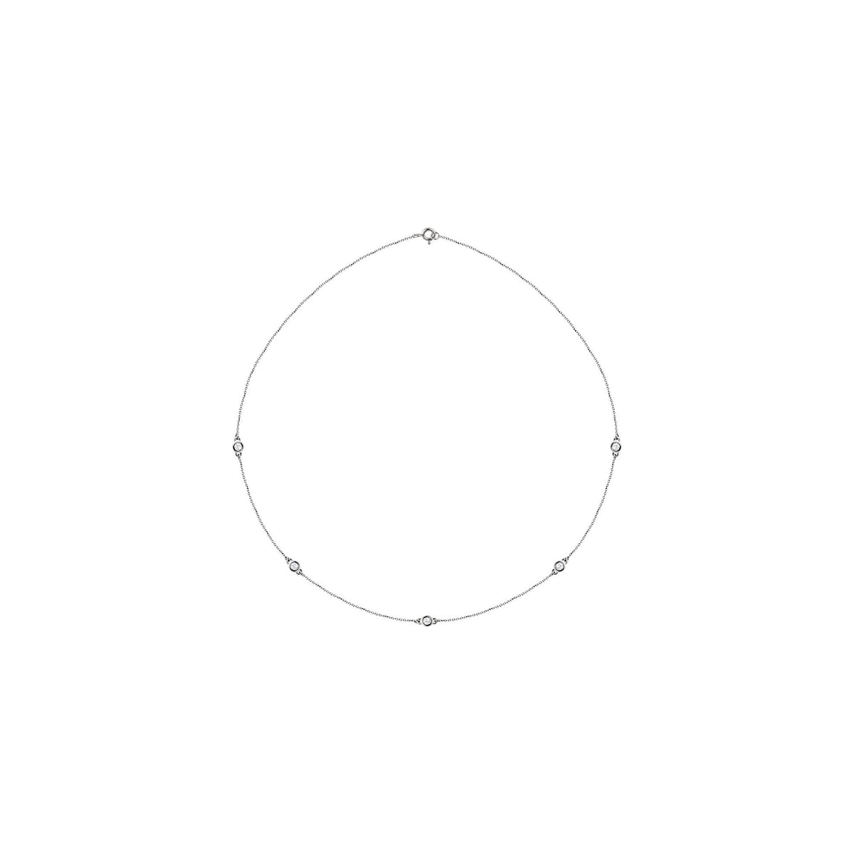 Natural Diamond Bezel-Set Station Necklace