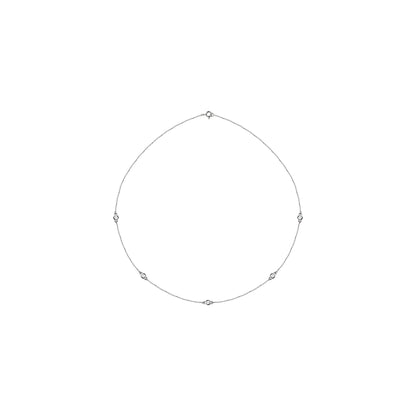 Natural Diamond Bezel-Set Station Necklace