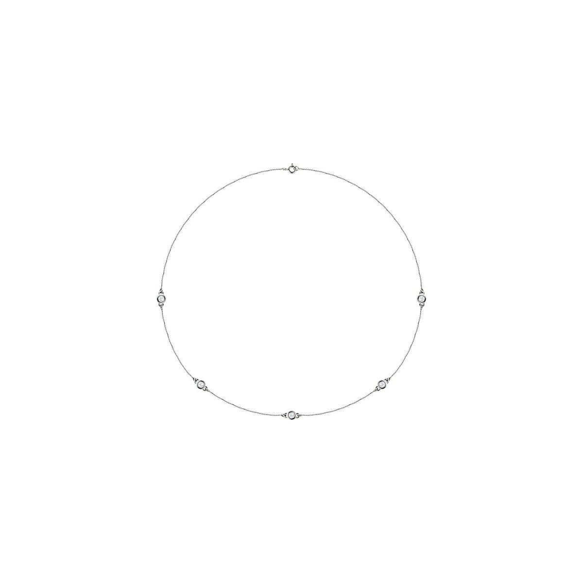 Natural Diamond Bezel-Set Station Necklace