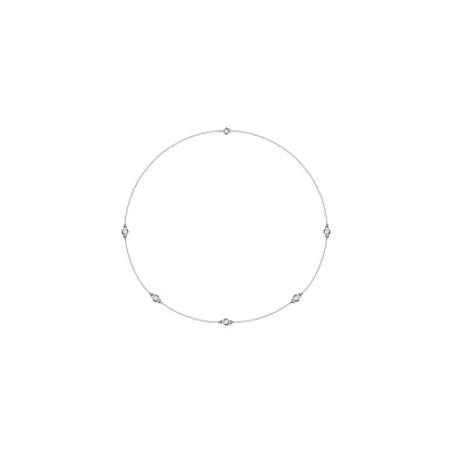 Natural Diamond Bezel-Set Station Necklace