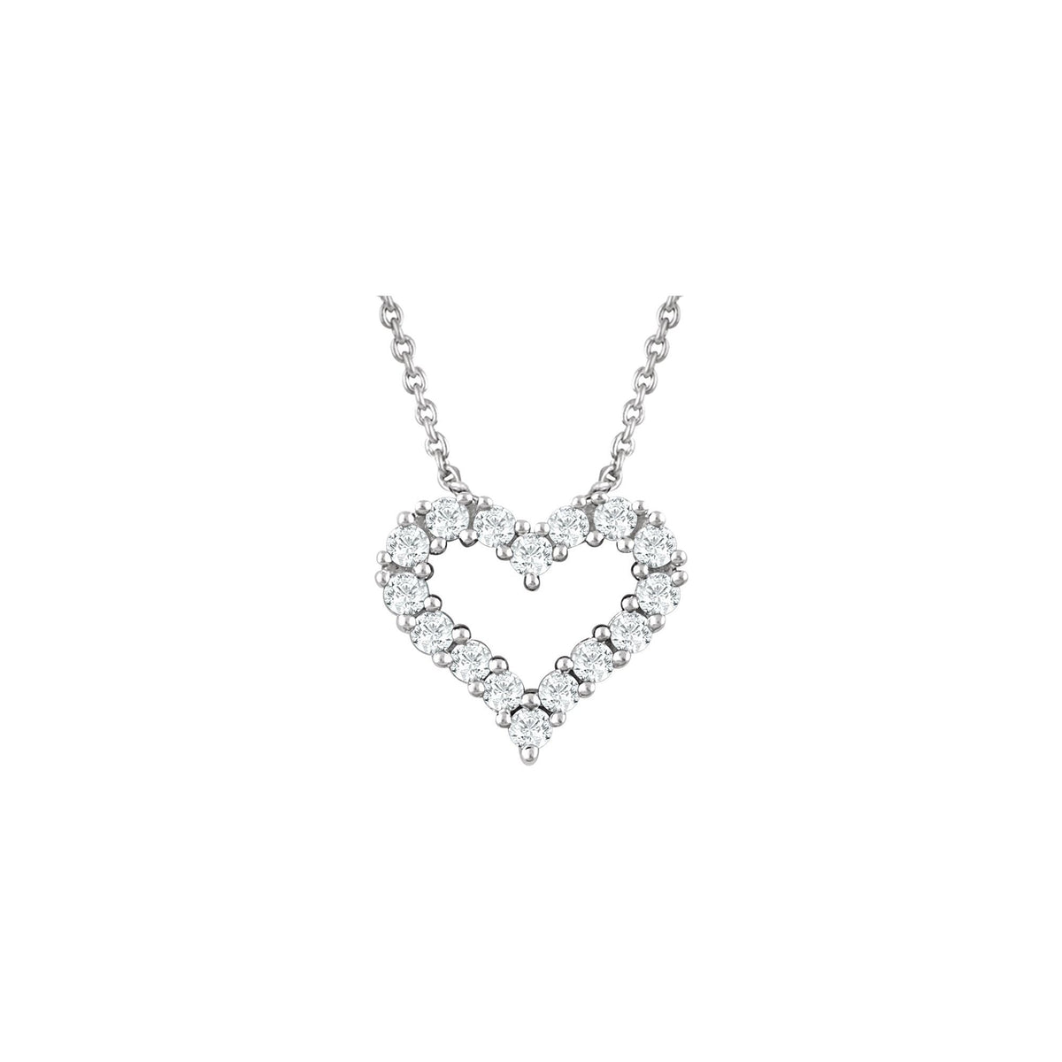14k Natural Diamond Heart Necklace