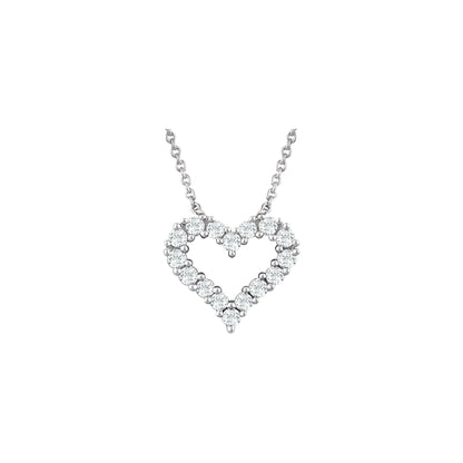 14k Natural Diamond Heart Necklace