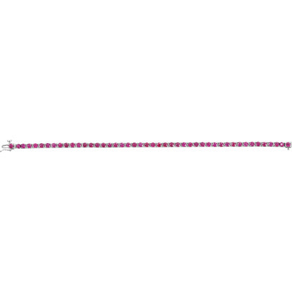 Natural Ruby Line 7" Bracelet