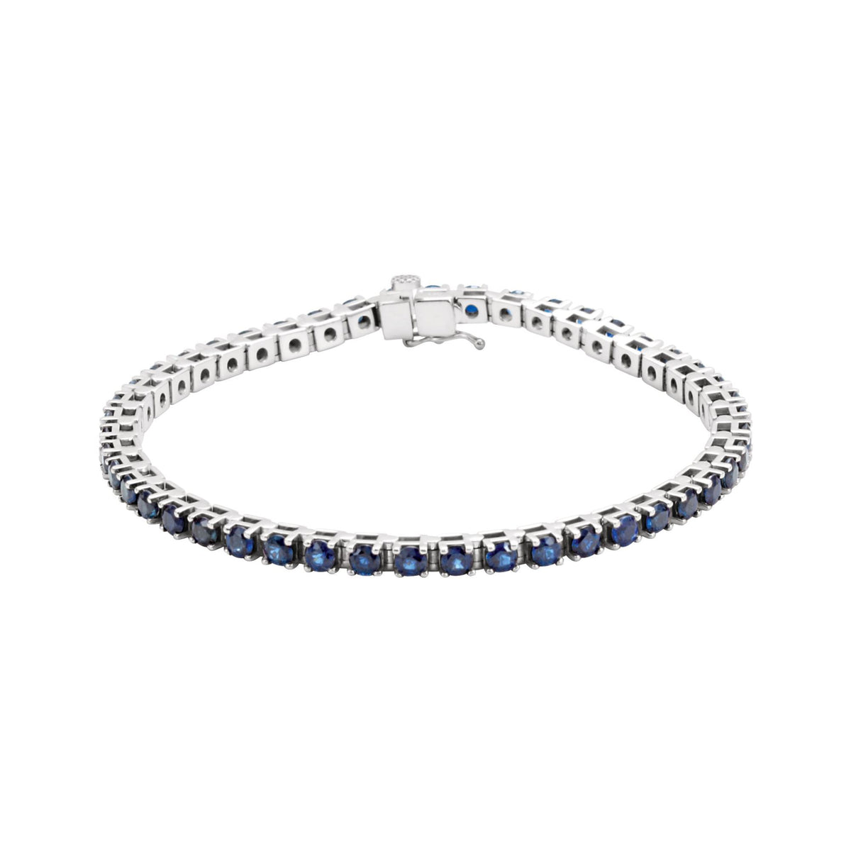 Natural Blue Sapphire Line 7" Bracelet