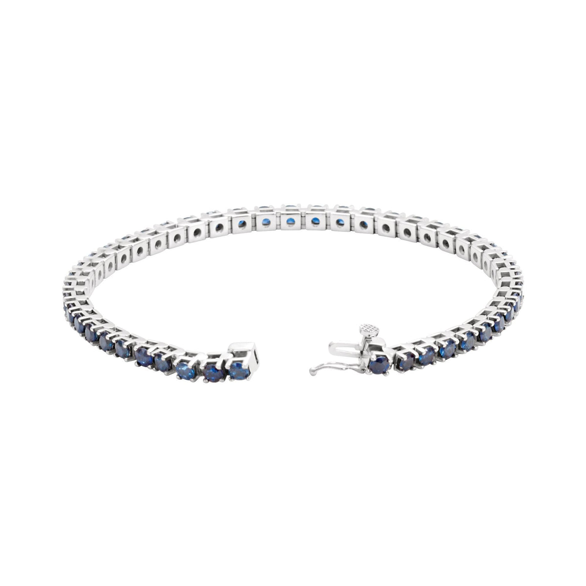 Natural Blue Sapphire Line 7" Bracelet