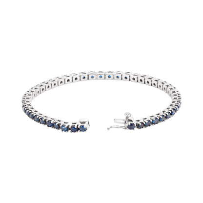 Natural Blue Sapphire Line 7" Bracelet