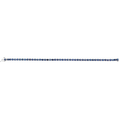 Natural Blue Sapphire Line 7" Bracelet