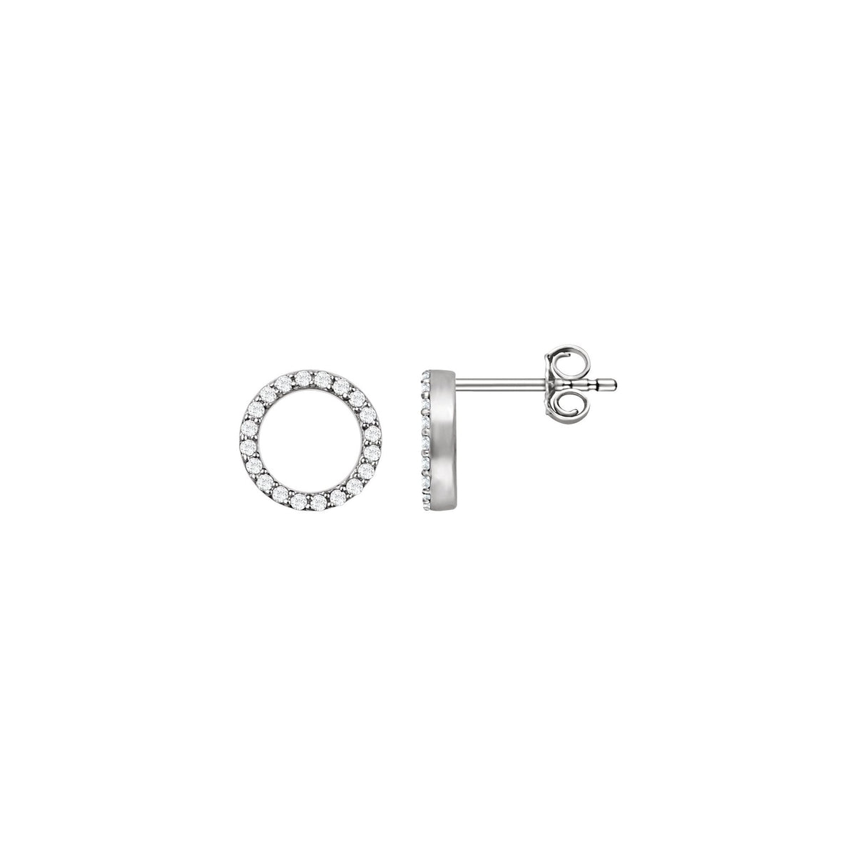 Natural Diamond Circle Earrings