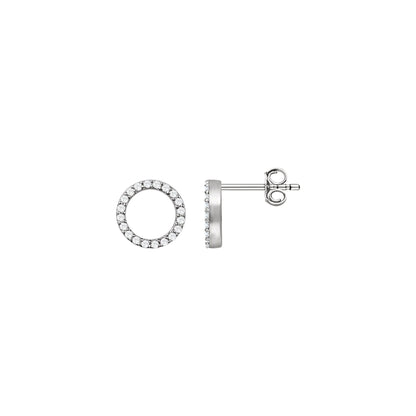 Natural Diamond Circle Earrings