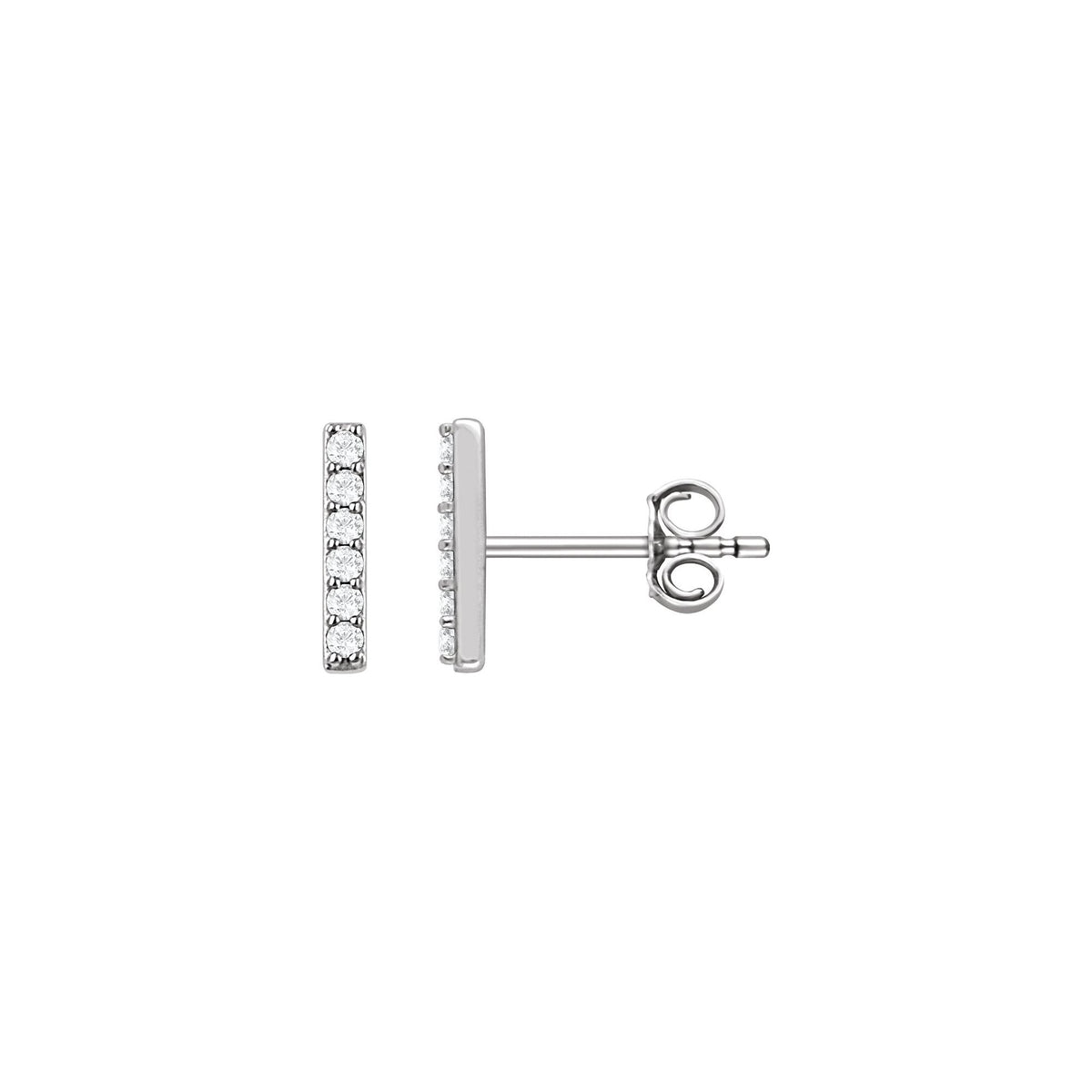 Natural Diamond Bar Earrings