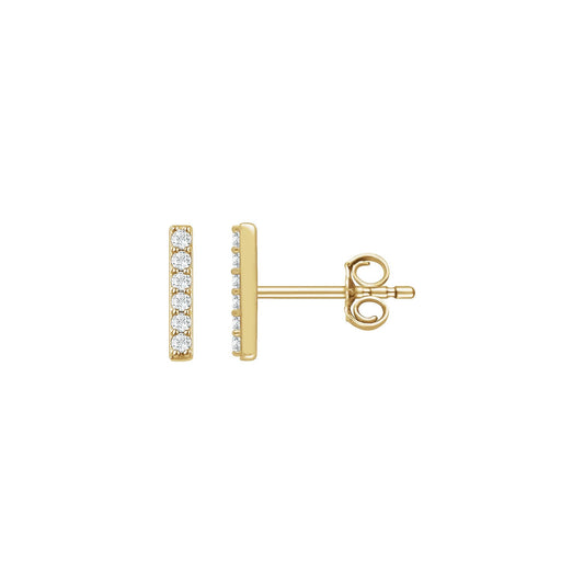 Natural Diamond Bar Earrings