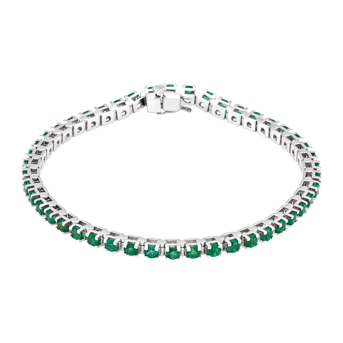 Natural Emerald Line 7" Bracelet
