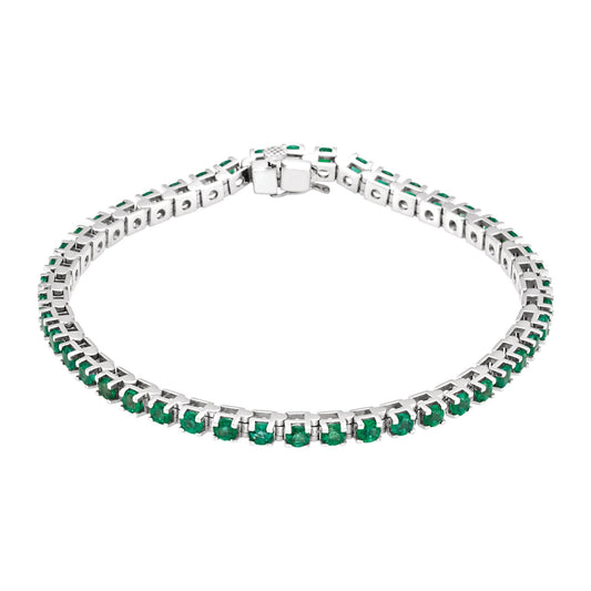 Natural Emerald Line 7" Bracelet
