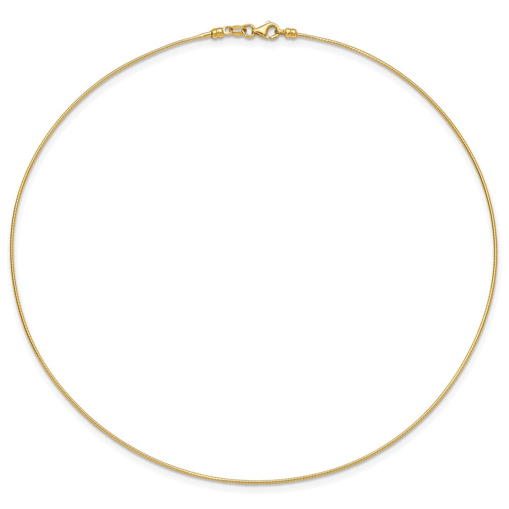 1mm Round Detachable clasp Omega Necklace - Yellow Gold