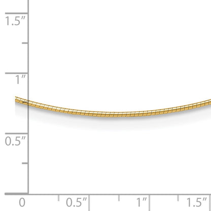 1mm Round Detachable clasp Omega Necklace - Yellow Gold