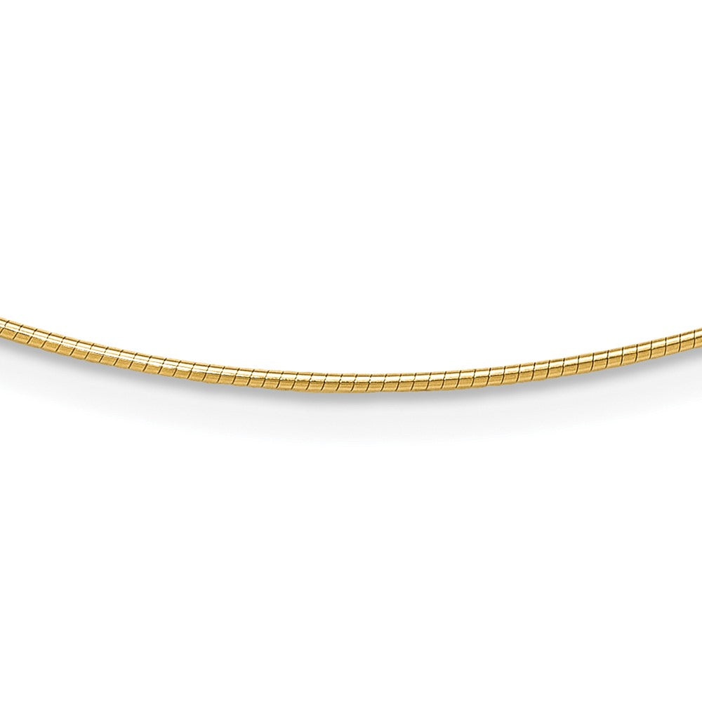 1mm Round Detachable clasp Omega Necklace - Yellow Gold