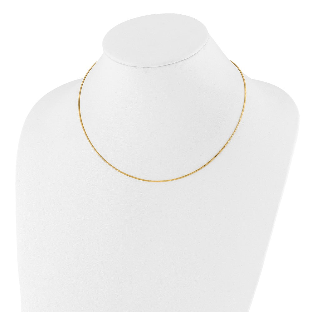 1mm Round Detachable clasp Omega Necklace - Yellow Gold
