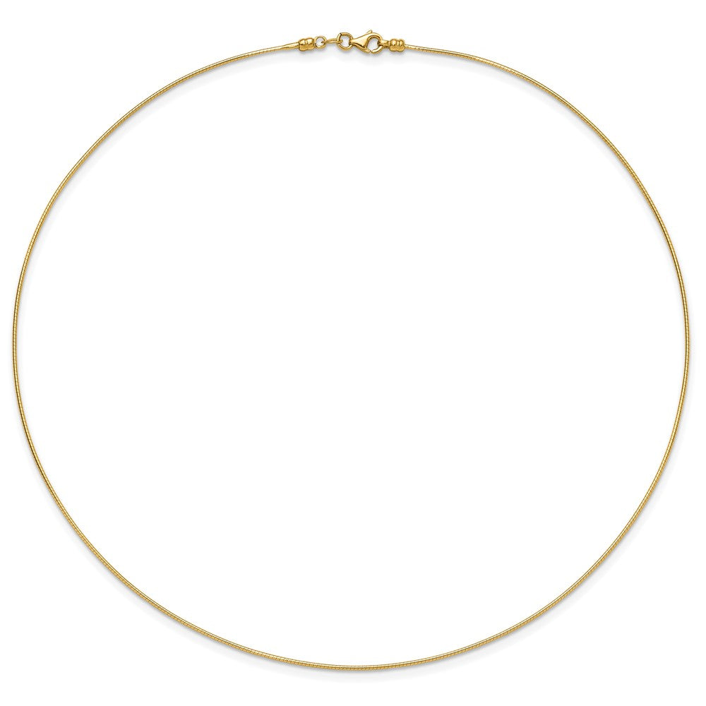 1mm Round Detachable clasp Omega Necklace - Yellow Gold