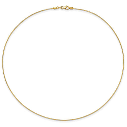 1mm Round Detachable clasp Omega Necklace - Yellow Gold