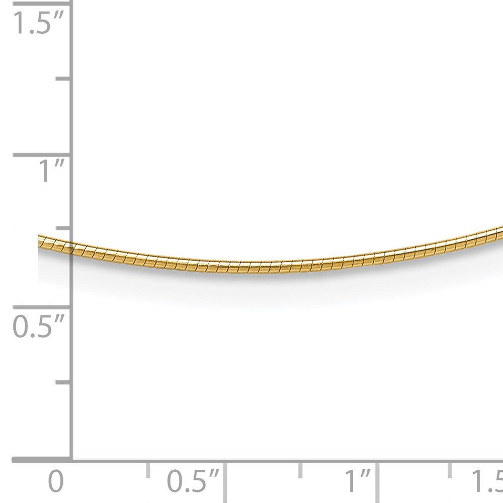 1mm Round Detachable clasp Omega Necklace - Yellow Gold