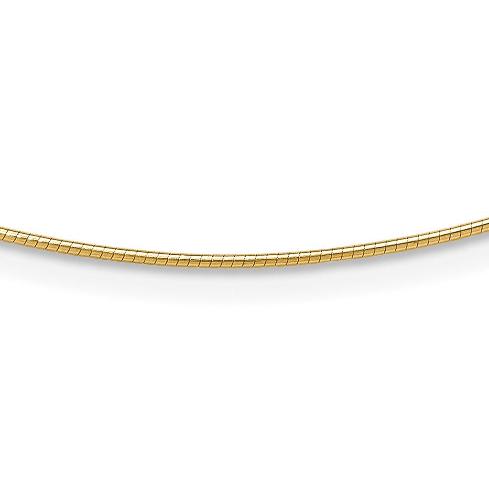 1mm Round Detachable clasp Omega Necklace - Yellow Gold