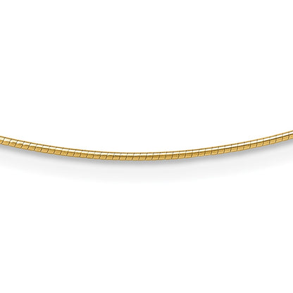 1mm Round Detachable clasp Omega Necklace - Yellow Gold