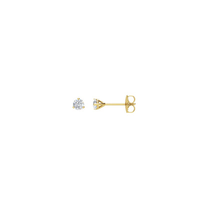 Natural Diamond Round 3-Prong Cocktail-Style Stud Earrings