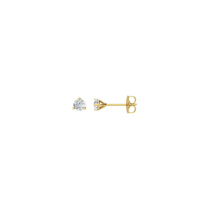 Natural Diamond Round 3-Prong Cocktail-Style Stud Earrings