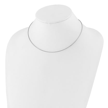 1mm Round Detachable clasp Omega Necklace - White Gold