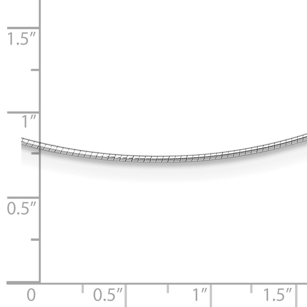 1mm Round Detachable clasp Omega Necklace - White Gold