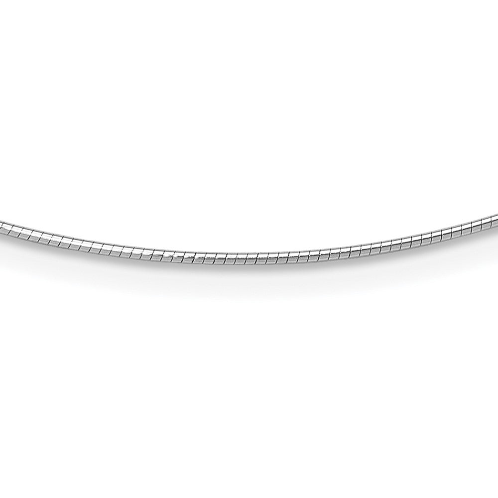 1mm Round Detachable clasp Omega Necklace - White Gold