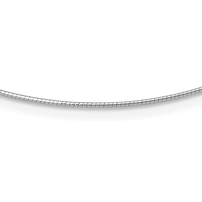 1mm Round Detachable clasp Omega Necklace - White Gold