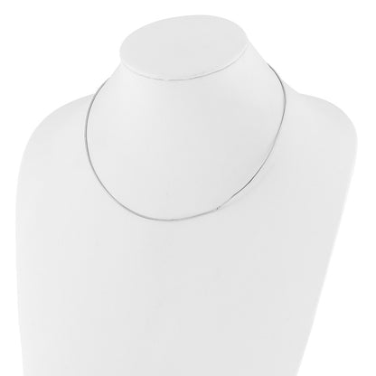 1mm Round Detachable clasp Omega Necklace - White Gold