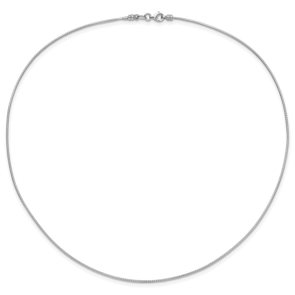 1mm Round Detachable clasp Omega Necklace - White Gold