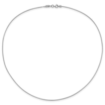 1mm Round Detachable clasp Omega Necklace - White Gold