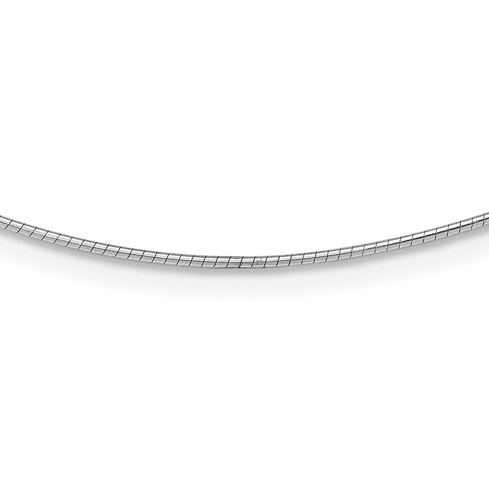1mm Round Detachable clasp Omega Necklace - White Gold