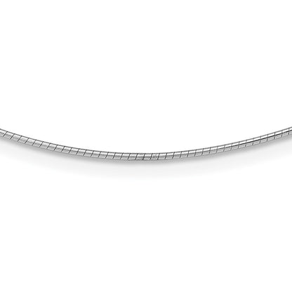 1mm Round Detachable clasp Omega Necklace - White Gold